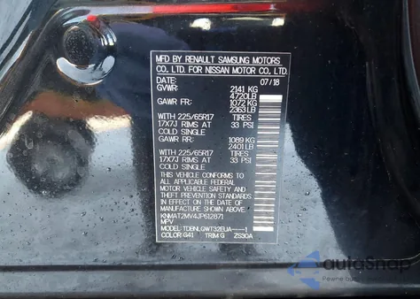 2018 Nissan Rogue S from USA, damaged, VIN KNMAT2MV4JP612871